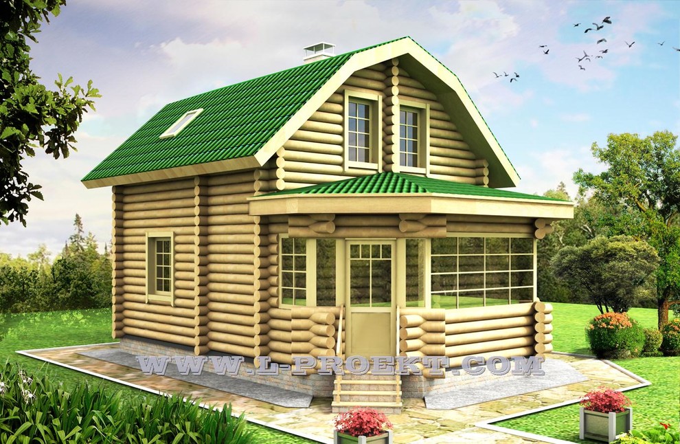 Проект 645 - дом с камином и мансардным этажом