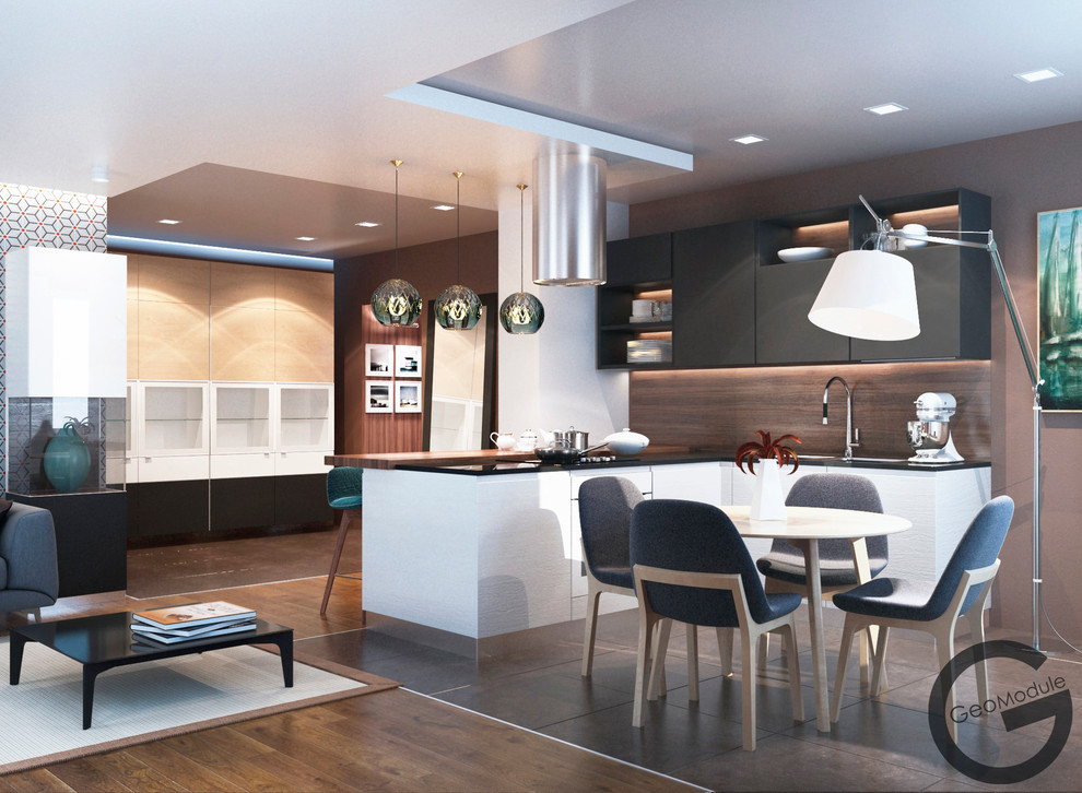 Проект квартиры для семьи. "Серая дымка"