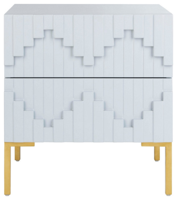 Sharpie Zigzag Side Table, Gray/Gold Contemporary Side Tables And