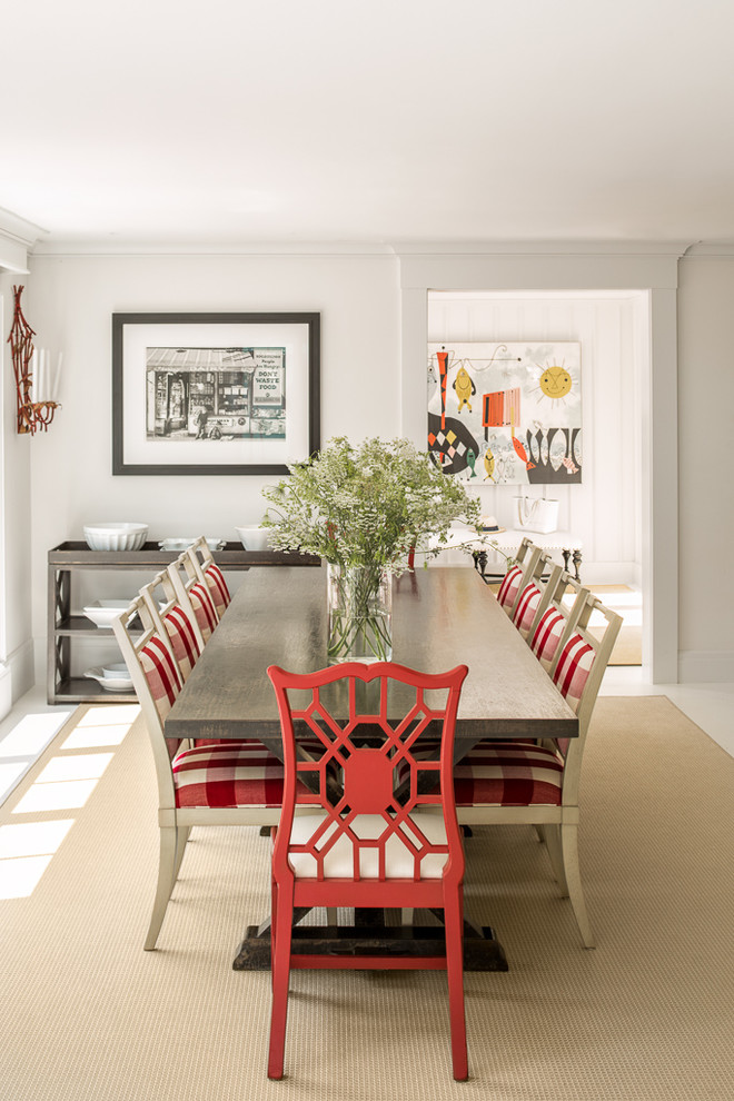 Design ideas for a transitional dining room in Portland Maine.