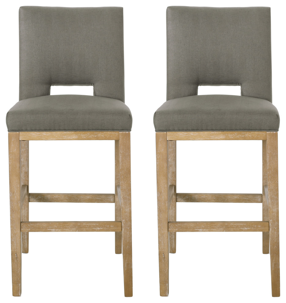 Kiara Contemporary Fabric Upholstered 31" Barstools, Set of 2
