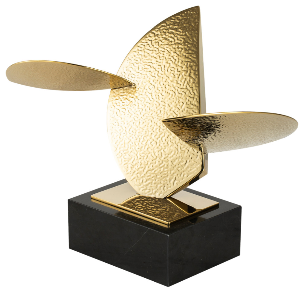 Gold Metal Sculpture Decor Liang & Eimil Agar Contemporary