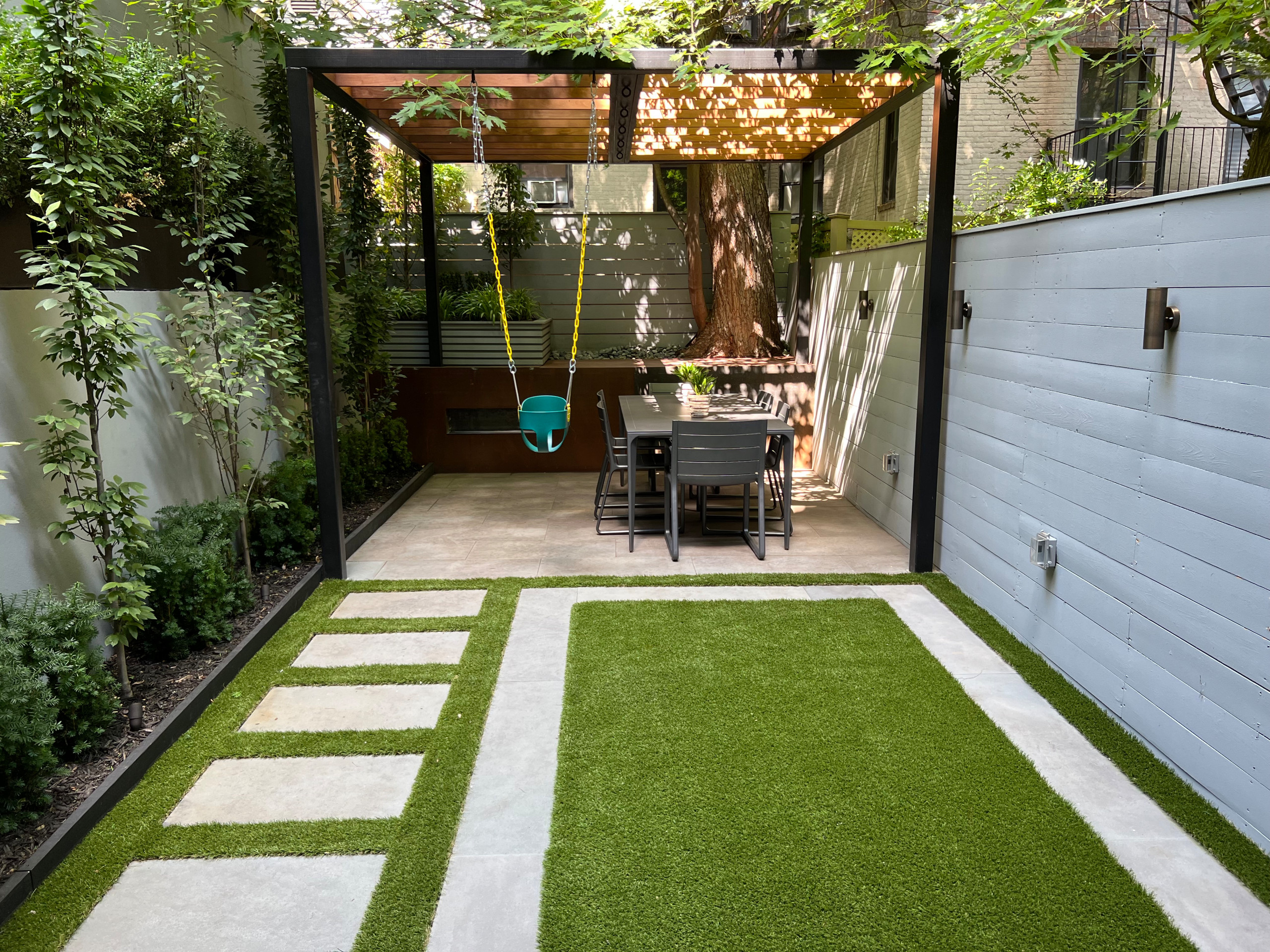 Kid friendly narrow garden