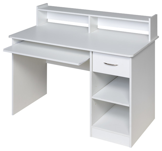 Essential Computer Desk Hutch Pull Out Keyboard Contemporary