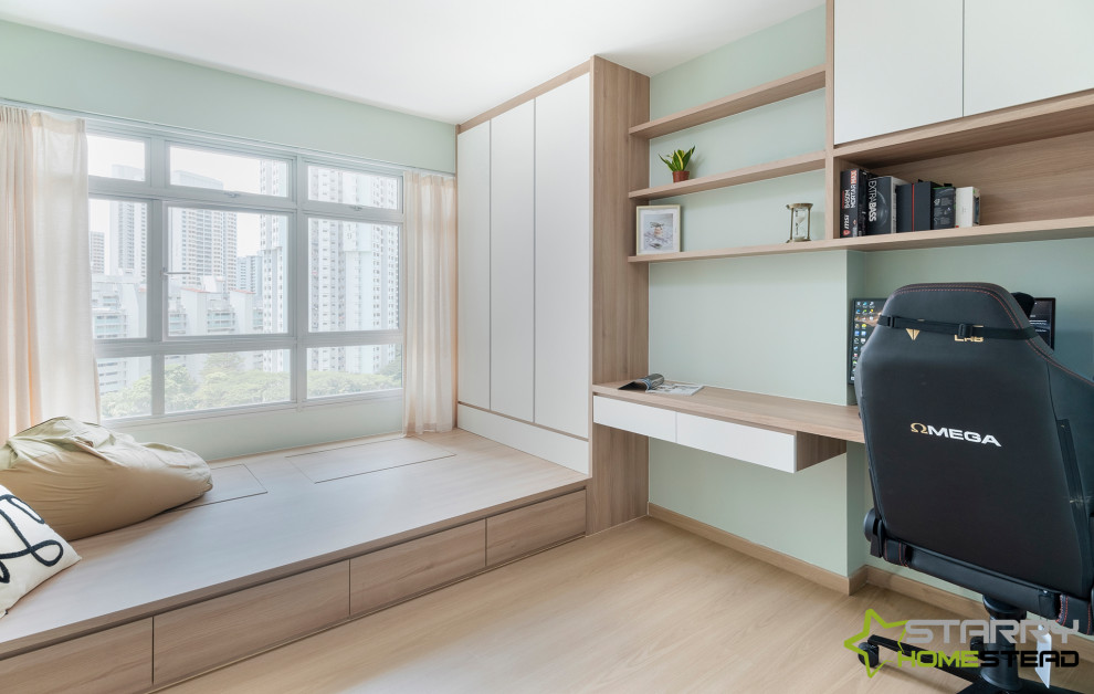 This is an example of a Scandinavian bedroom in Singapore.