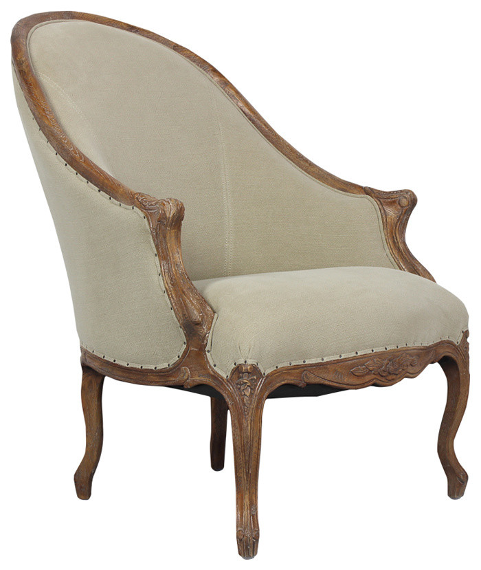 Leslie Salon Chair, Desert Fabric, Beige
