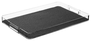 Kraftware Fishnet Black Rectangular Tray - Contemporary - Serving Trays ...