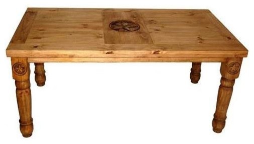 Rectangular Wooden Table w Star Carving (Small)