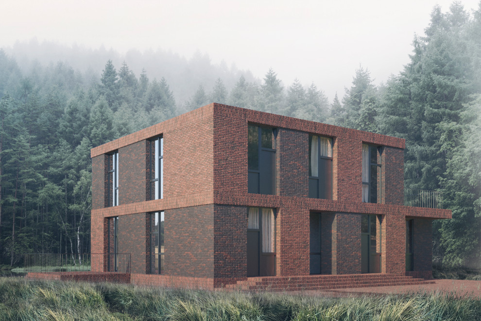 Концепция загородного дома, пример начальной-вариативной стадии проектирования.