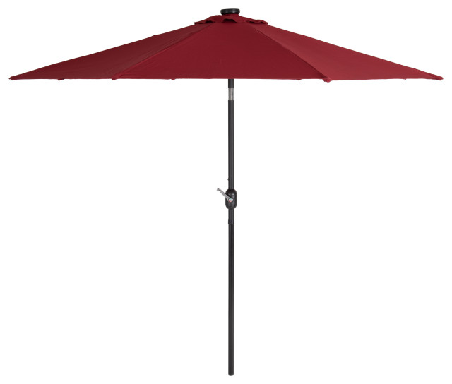 Pegasus 9Ft Tilting Patio Umbrella with Solar Power LED Lights