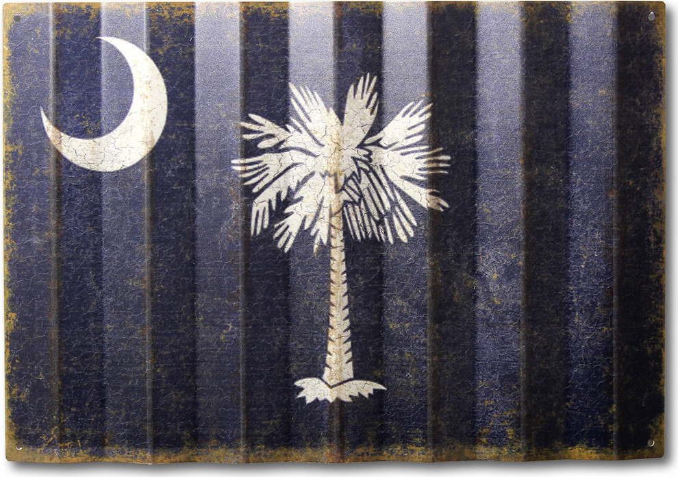 Vintage South Carolina State Flag - Corrugated Metal