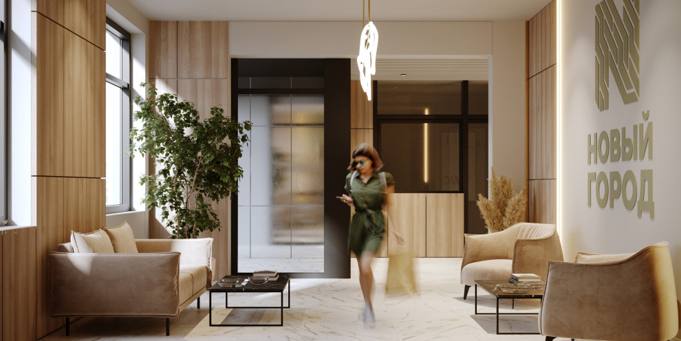 Дизайн интерьеров общественных пространств в ЖК «Новый город»