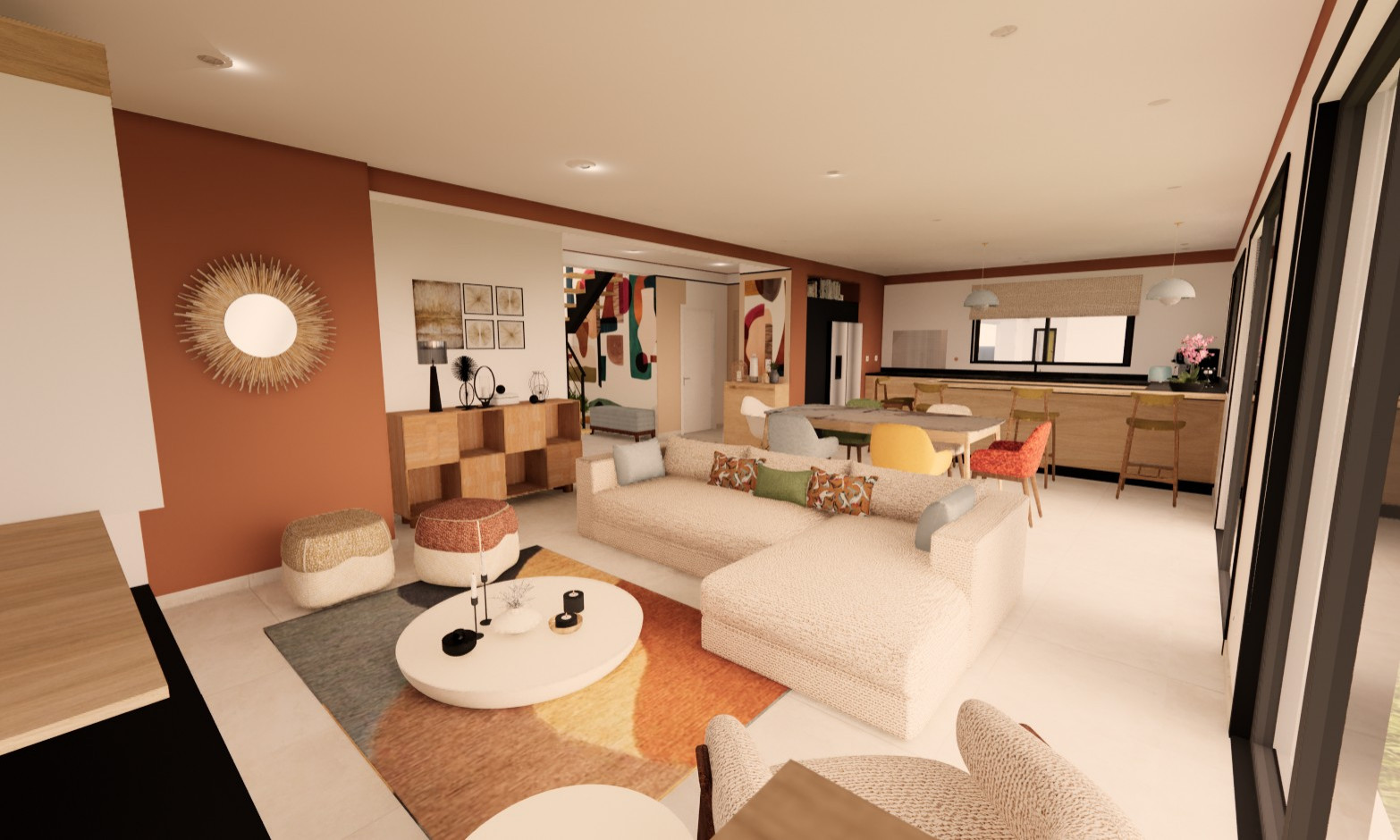 Créer une ambiance arty et chaleureuse dans une superbe maison contemporaine