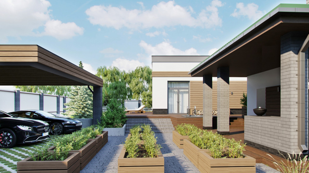 Одноэтажный загородный дом