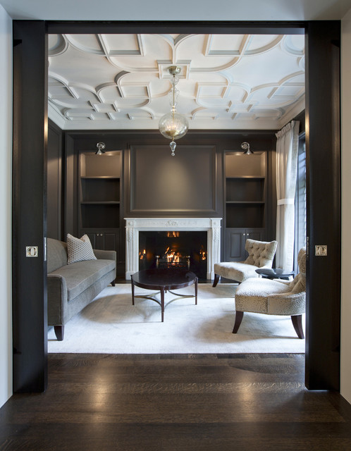 Salon with Custom Plaster Ceiling klassisch-wohnbereich