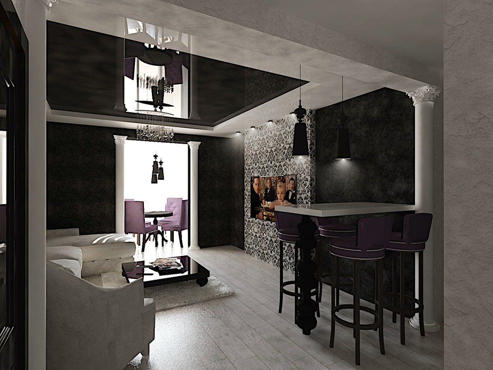 Кухня-гостиная в стиле ар-деко