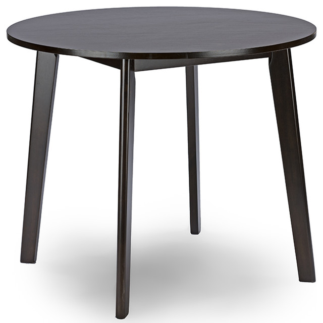 Debbie MidCentury Dark Brown Wood Round Dining Table Midcentury