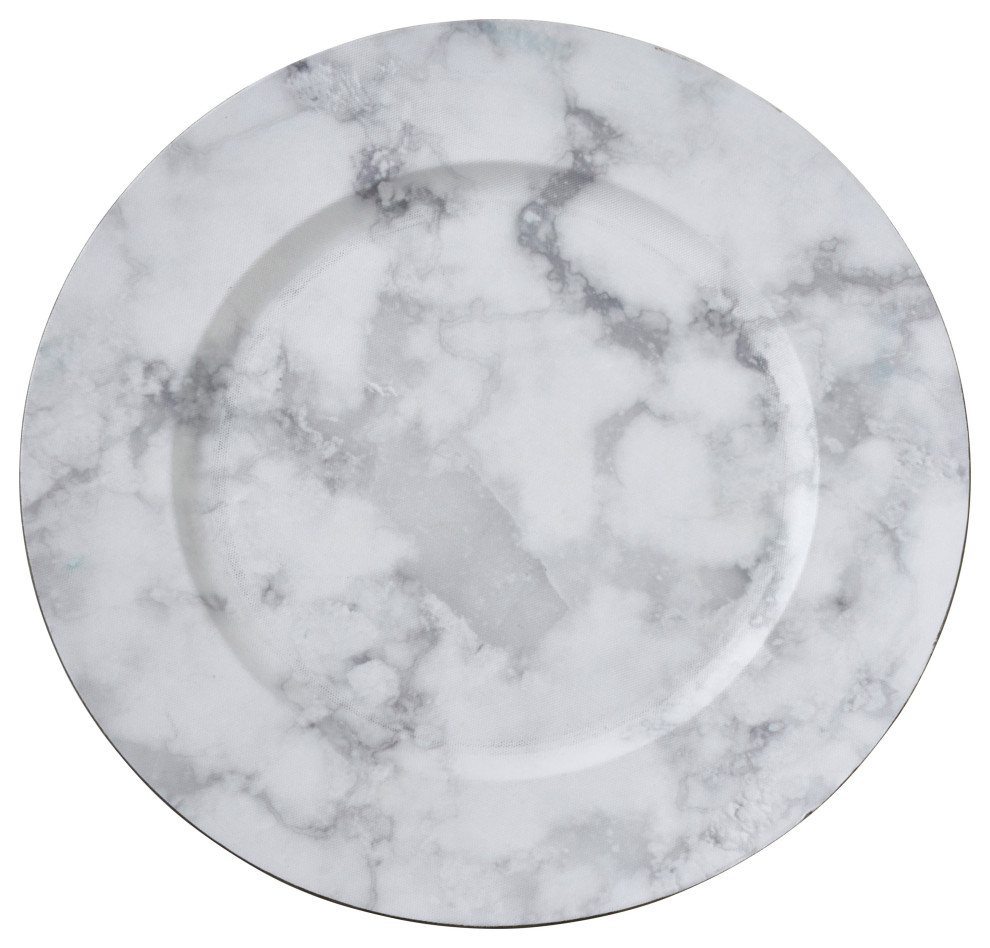 Marble Design Table Chargers, Set of 4