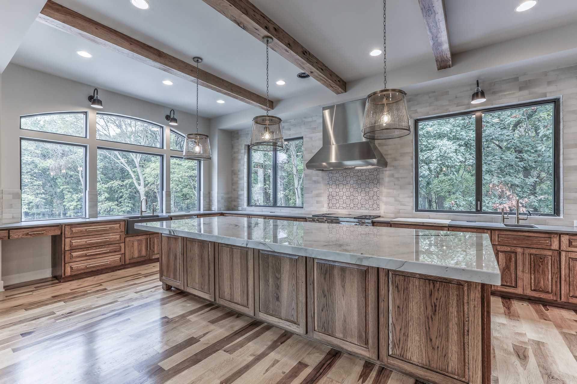 Inspiration for a rustic kitchen remodel in Omaha