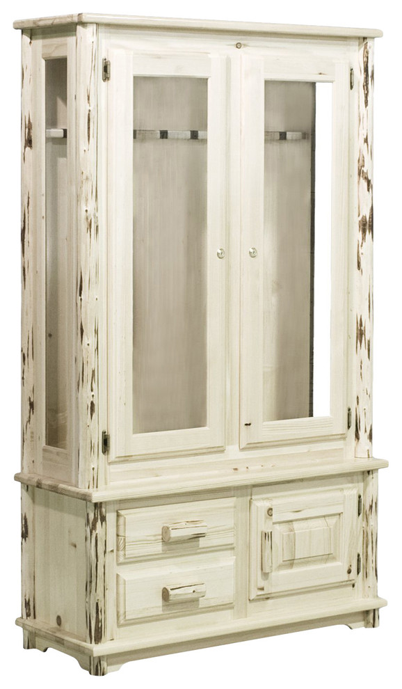 Montana Woodworks Gun Cabinet in Clear Lacquer