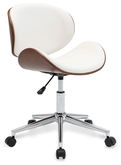 Modern Adjustable Swivel Desk Chair, White
