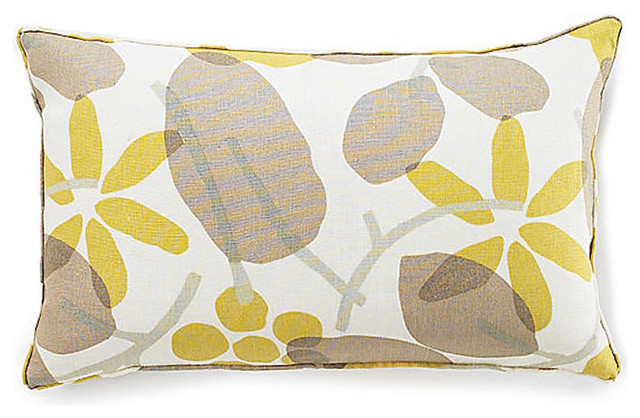 Bethy Floral Light Brown Linen Pillow