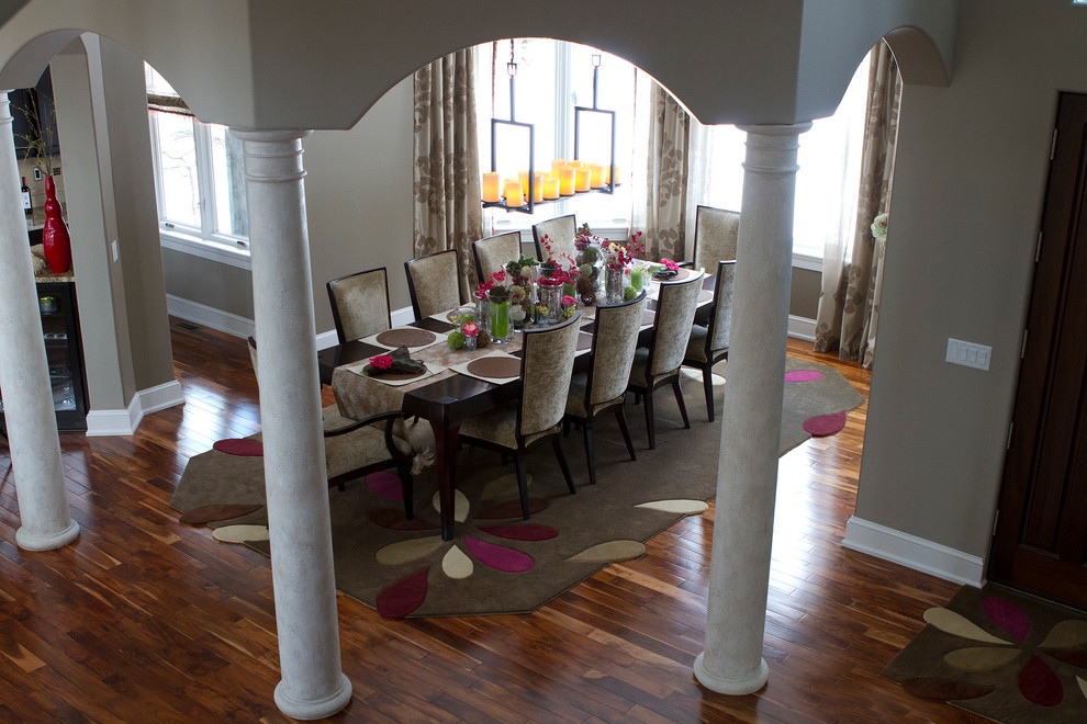 Transitional dining room in Cleveland.