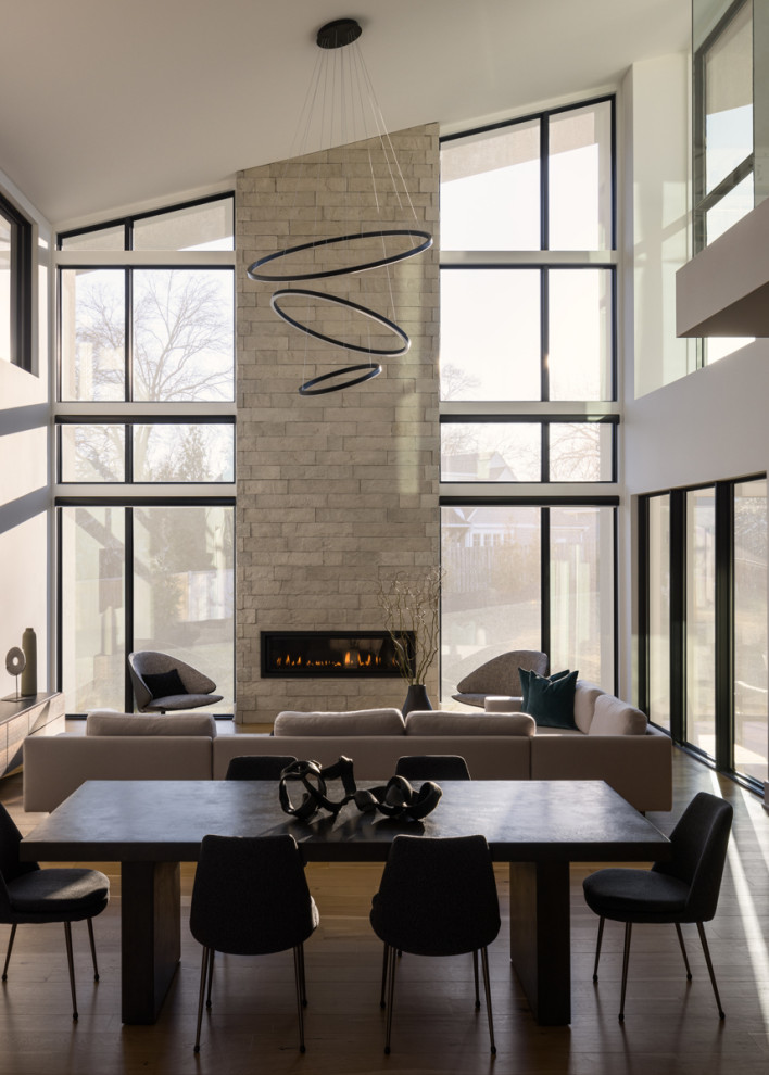 Inspiration for a contemporary living room in Kansas City.
