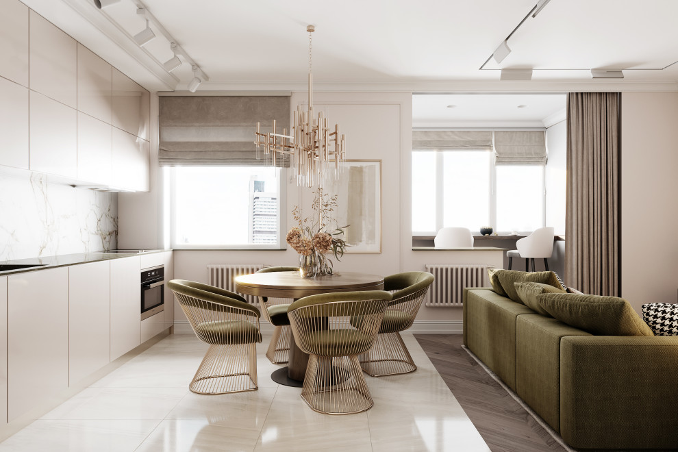 Гостиная совмещенная с кухней