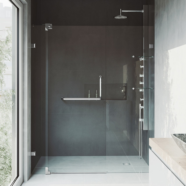 Vigo 48 Frameless Shower Door 3 8 Hardware Clear Chrome