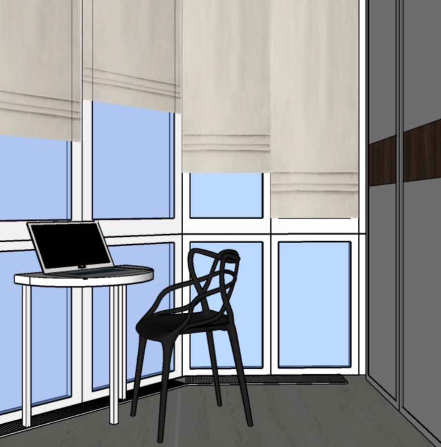 Эскизный проект двухкомнатной квартиры