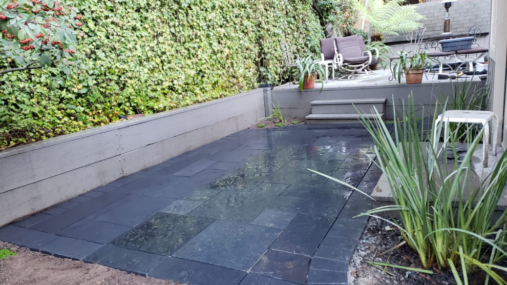 Landscape Transformation with Putting Green and Seating Area