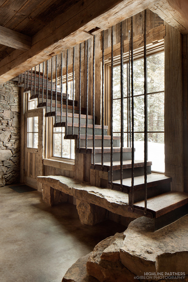 Design ideas for a country staircase in Other.
