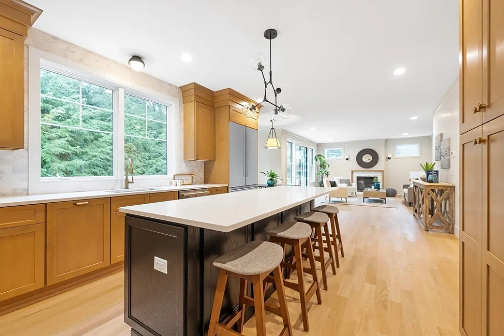 Inspiration for a transitional kitchen remodel in Boston