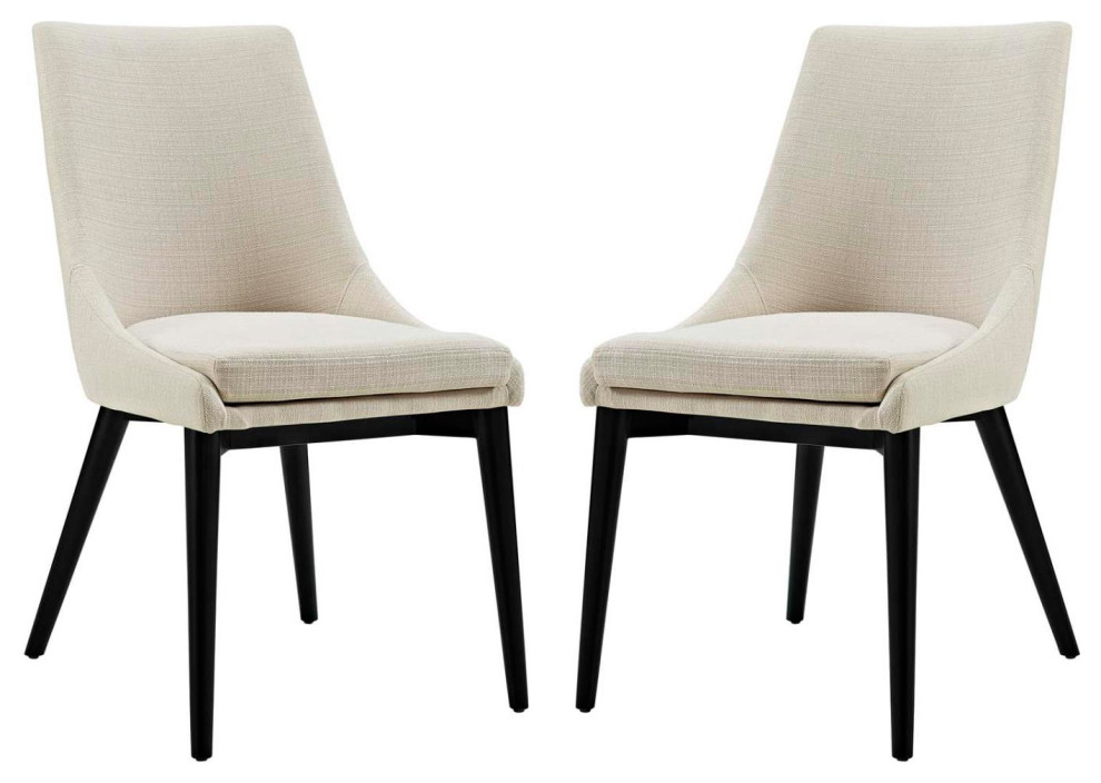 Modway viscount Fabric Set Of 2 Dining Side Chair With Beige EEI2745