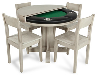 poker table with chairs set