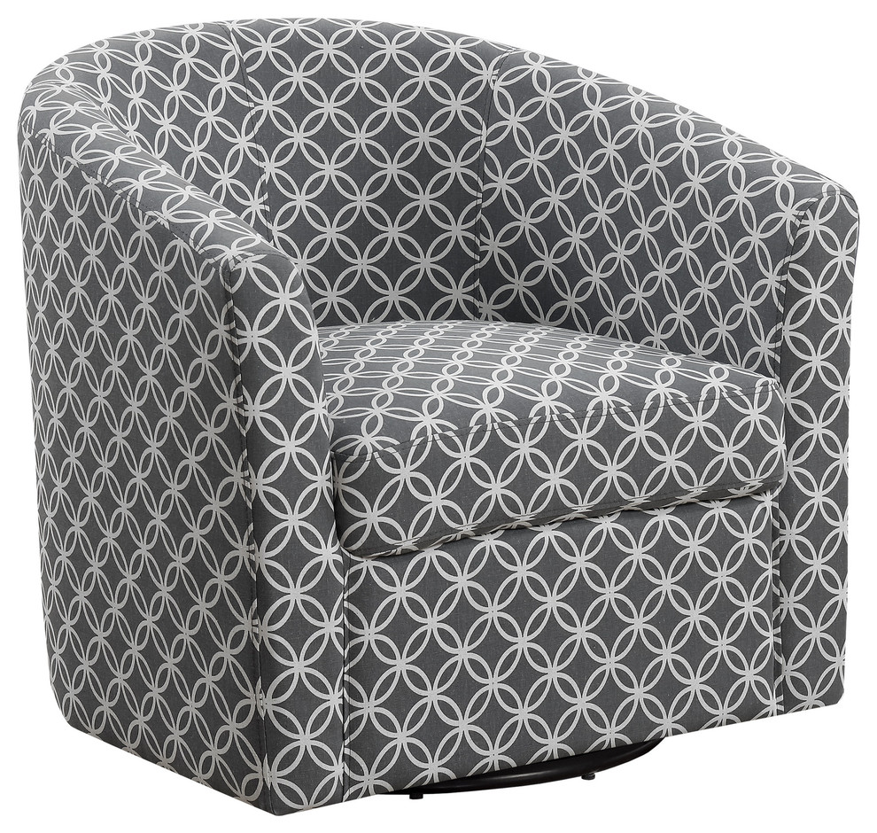 Accent Chair in Gray Circular Fabric
