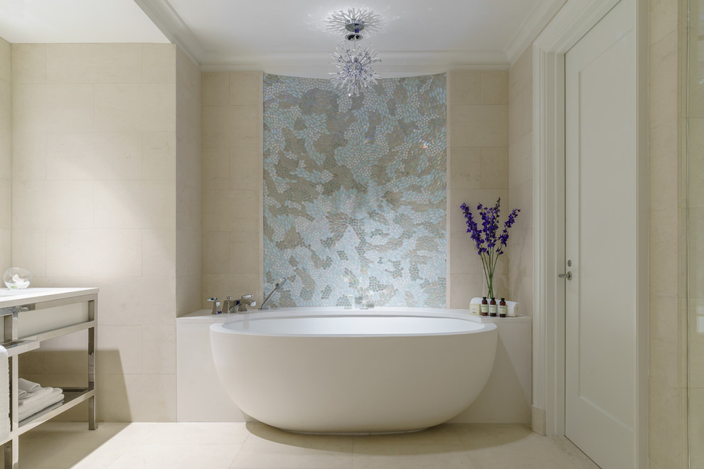 This is an example of a large master bathroom in Sydney.