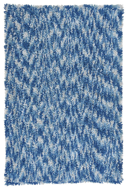 4 Sizes Hand Made CHS16 Shagadelic Chenille Collection NEON BLUE Twist Rug