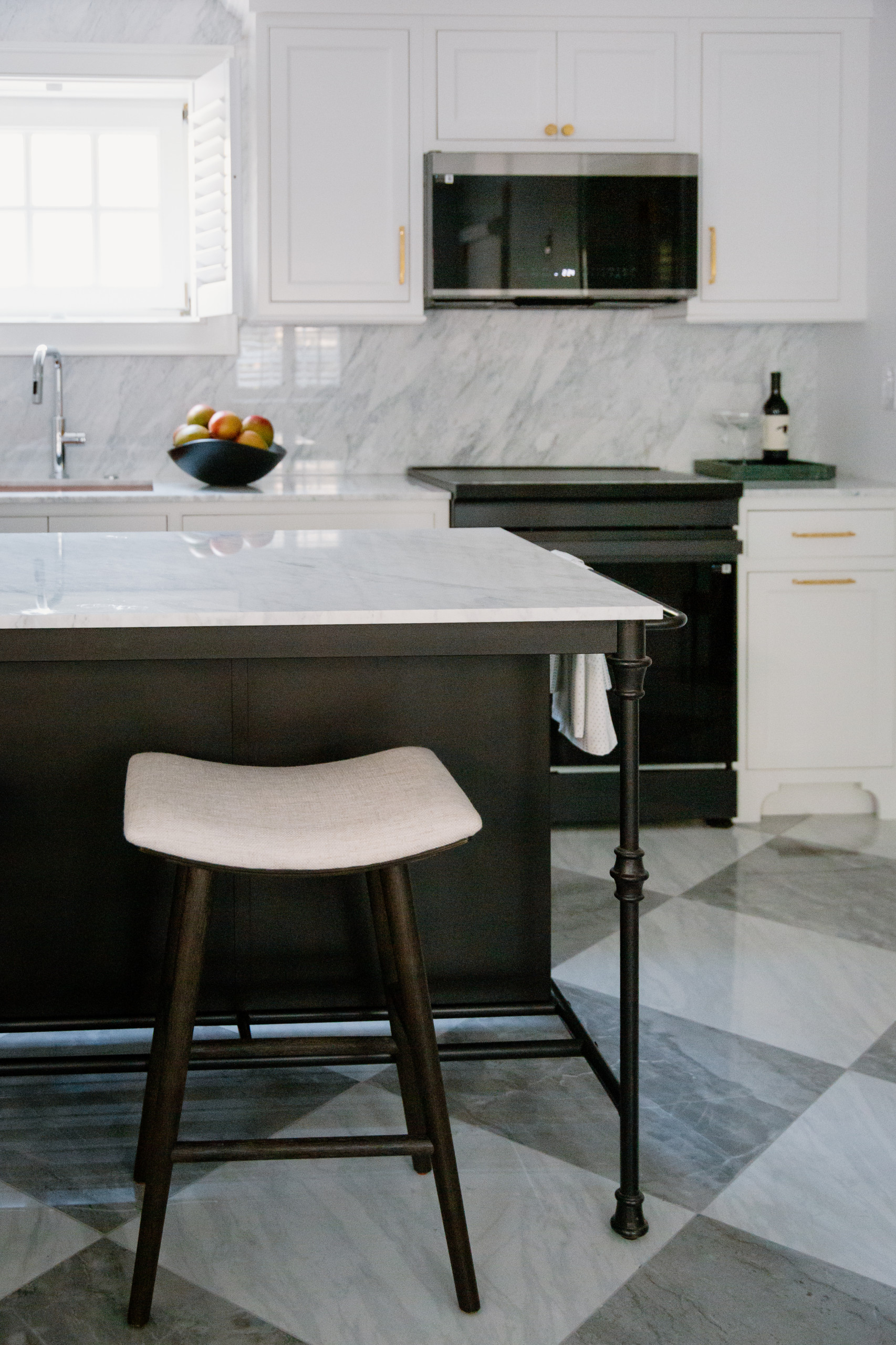 Galley Kitchen with an island