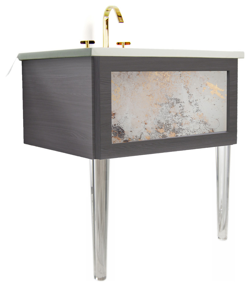 Bathroom Vanity, Antique Mirror Insert Contemporary Bathroom Vanities And Sink Consoles by