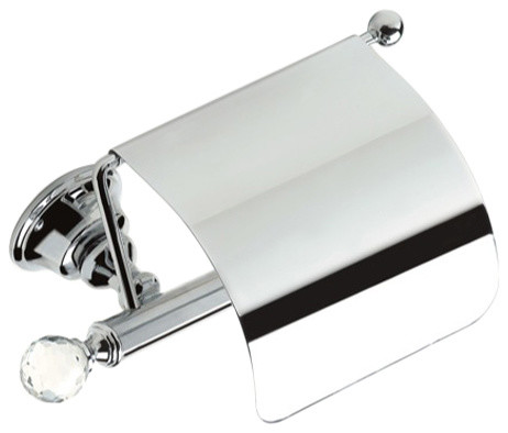 Br Covered Toilet Roll Holder With Crystal Chrome