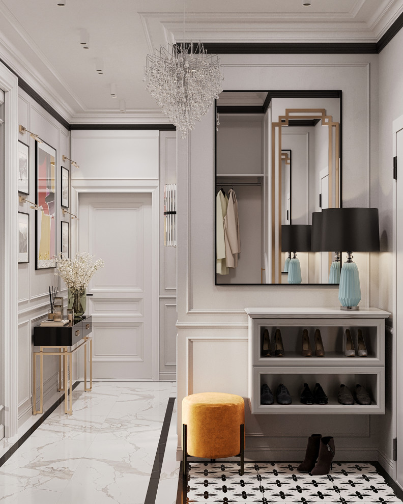 Стильный интерьер с элементами ар-деко в ЖК Петровский квартал на воде - 99 м2