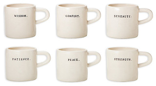 Inspirational Ceramic Mugs, Set of 6 - Transitional - Mugs - by Bliss ...