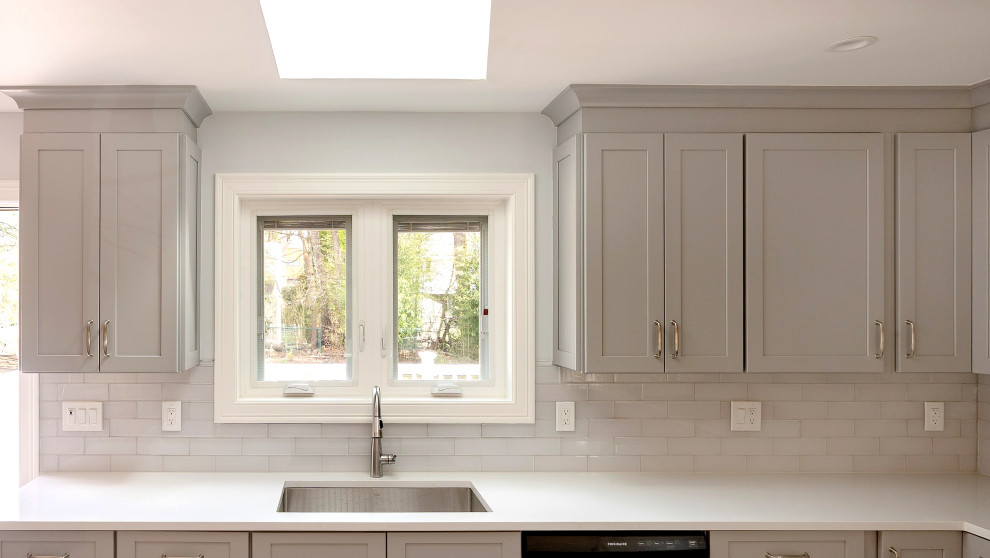 Kitchen Sink Wall with Window and Skylight