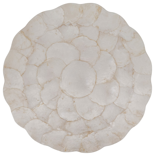 Capiz Placemats With Scalloped Design, Set of 4 Beach Style