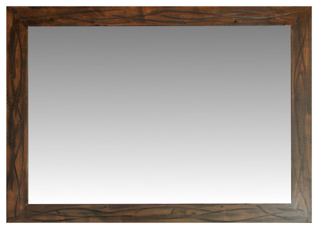 Rustic Heavily Distressed Wood Mirror, Sedona, 30"x40"