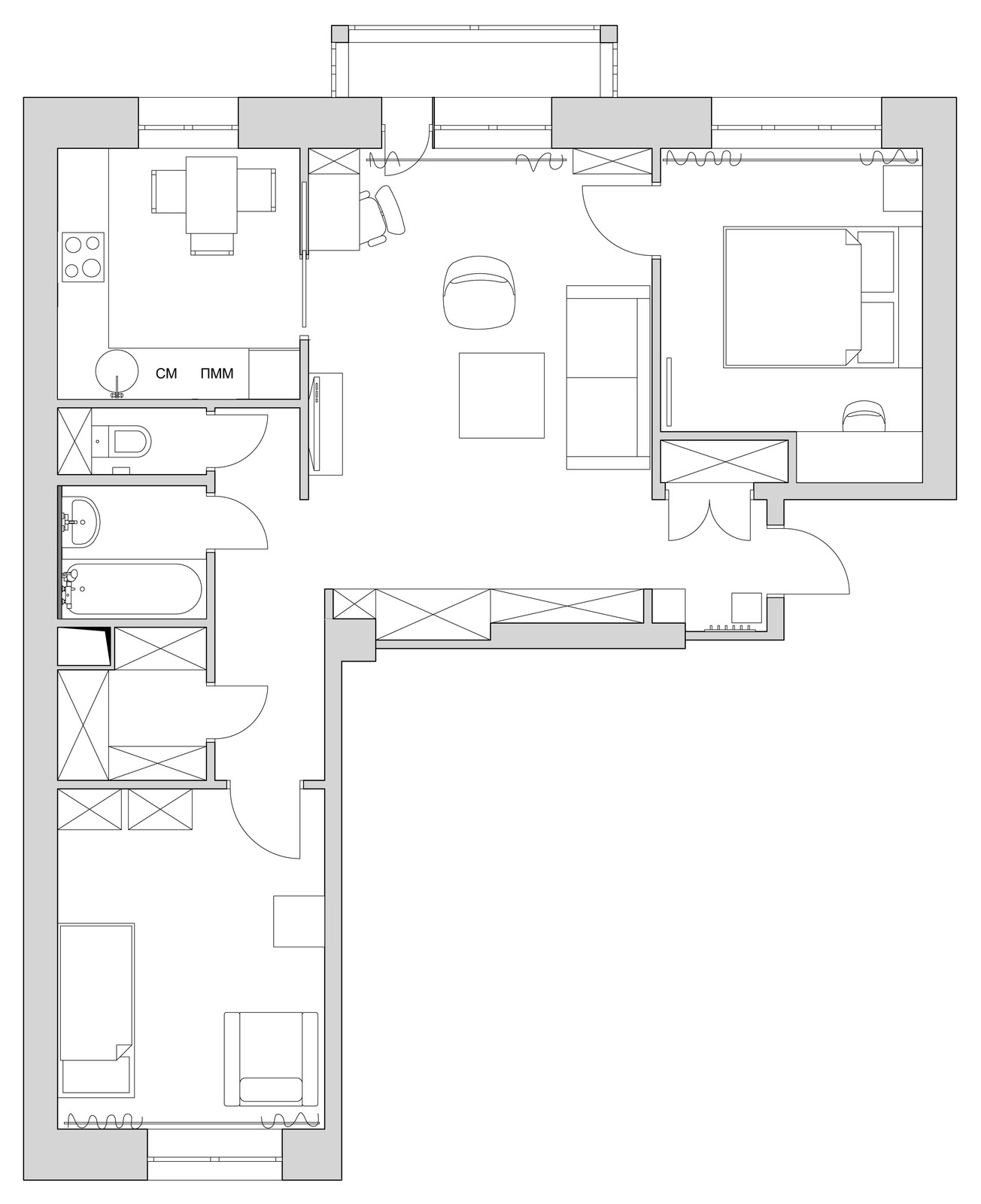 Оранжевое с синим