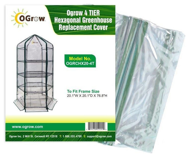 4 Tier Hexagonal Greenhouse Replacement Cover, To Fit Frame Size 20.1"X76.8"