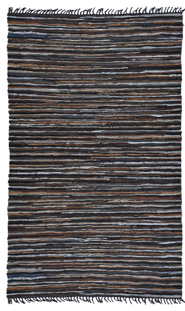 Brown Matador Leather Chindi (30"x50") Rug